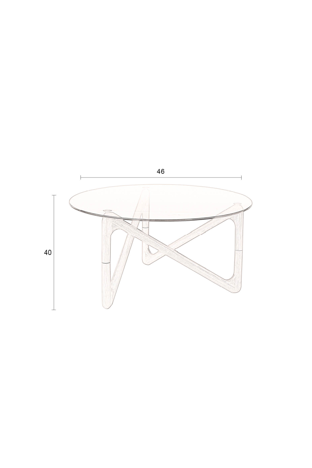 Table basse rétro en verre rond