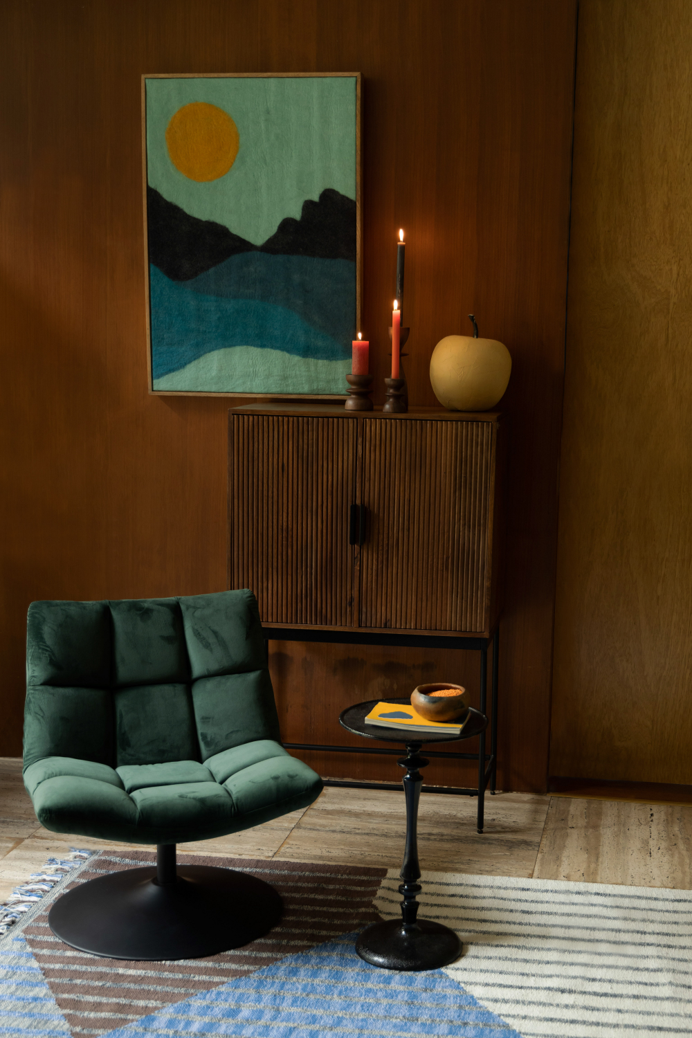 Table d'appoint sur pied noire