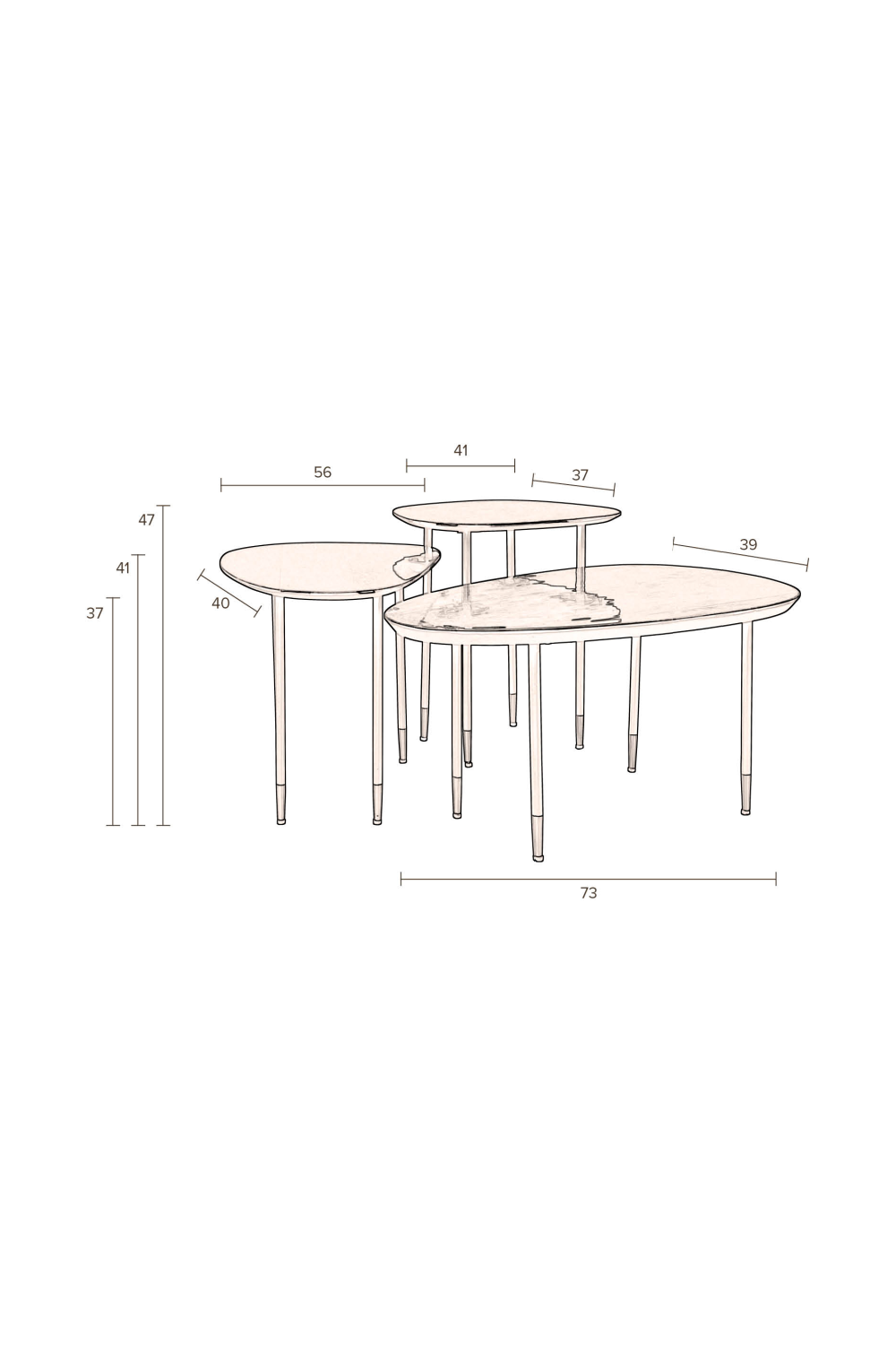 Tables d'appoint en fer noir (3)