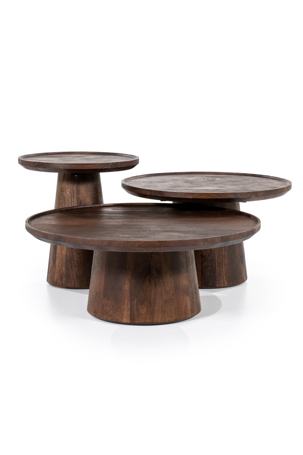 Table basse piédestal en bois
