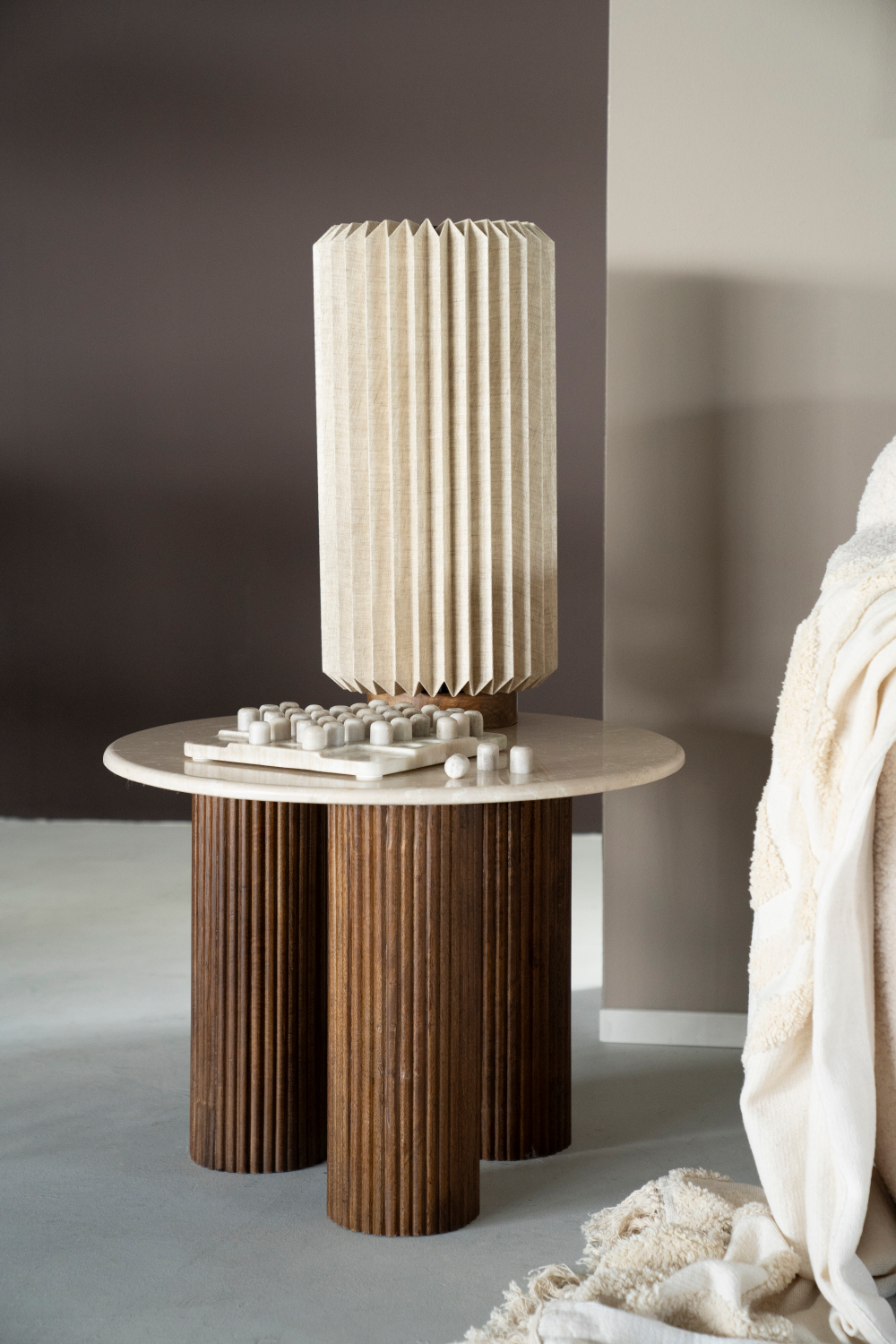 Table d'appoint ronde en marbre