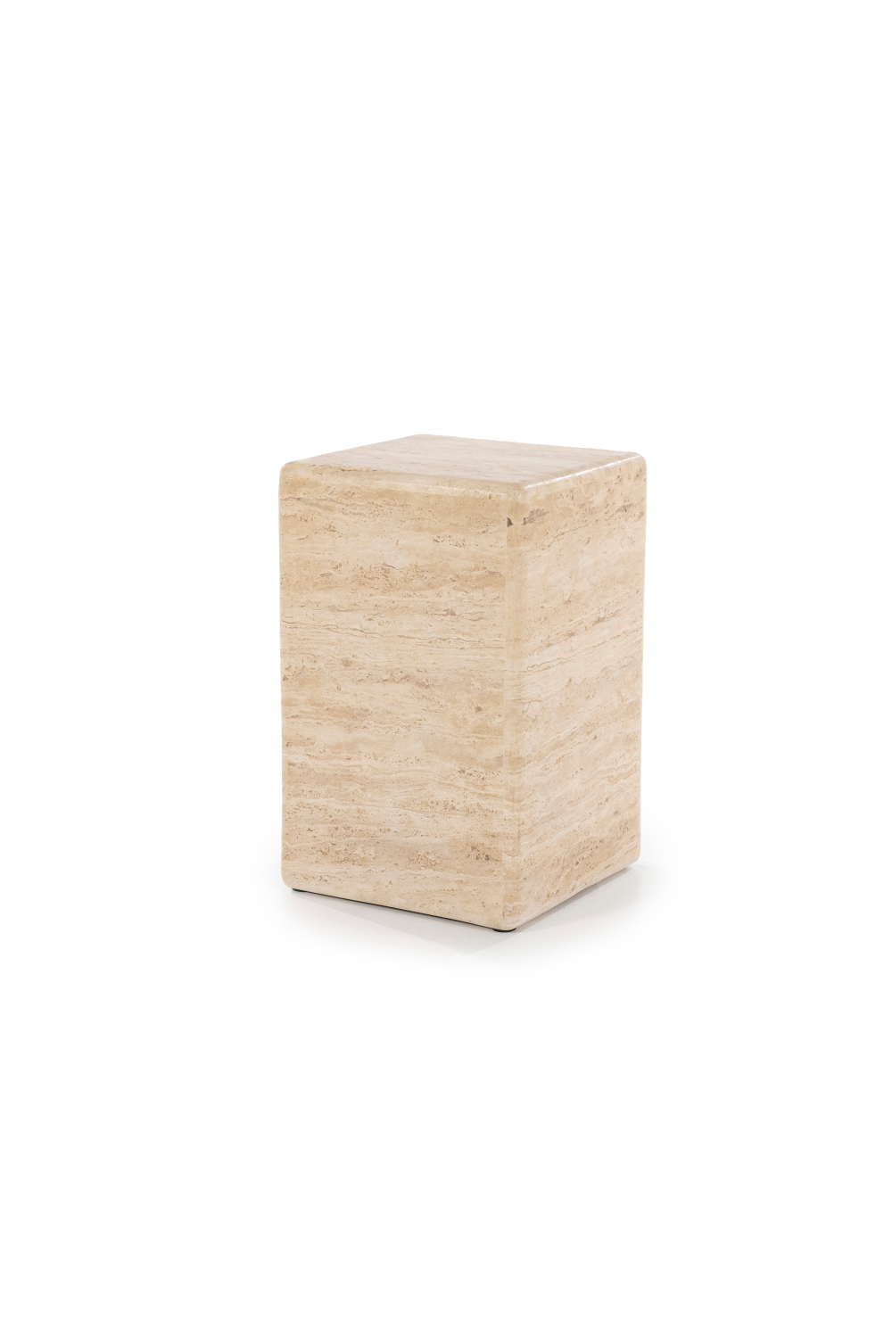 Table d'appoint carrée en travertin