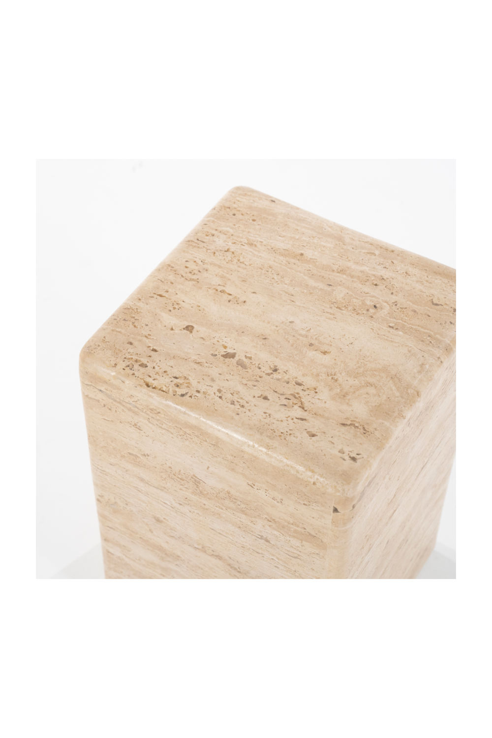 Table d'appoint carrée en travertin