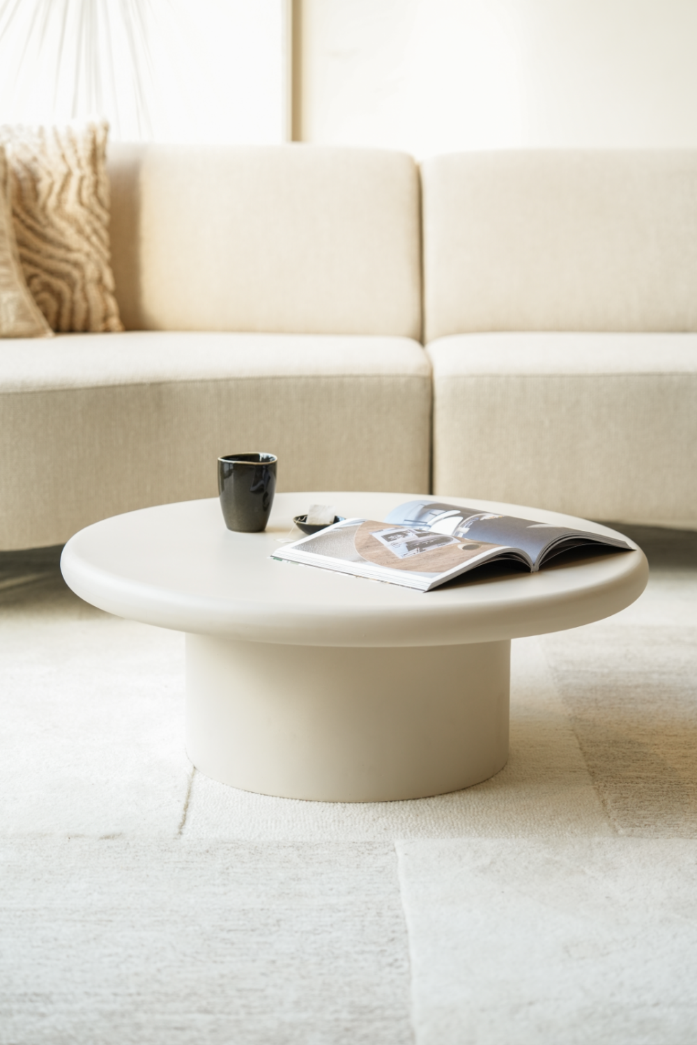 Table basse ronde blanche