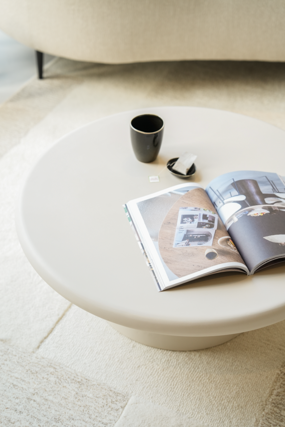 Table basse ronde blanche