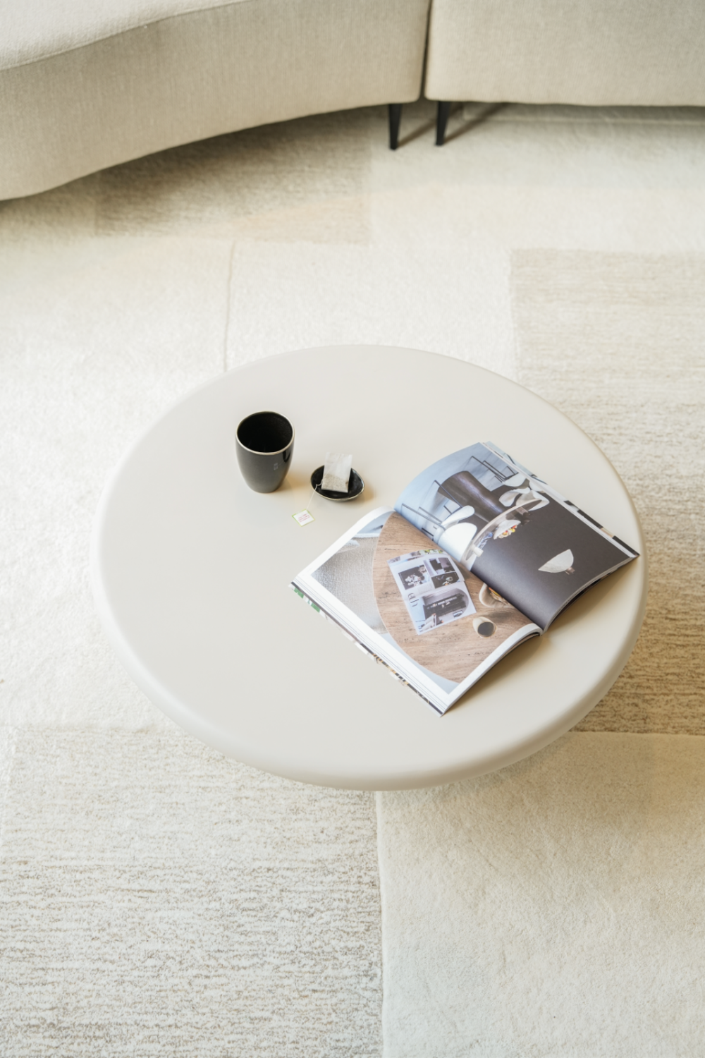Table basse ronde blanche