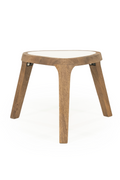Table d'appoint triangulaire en marbre blanc