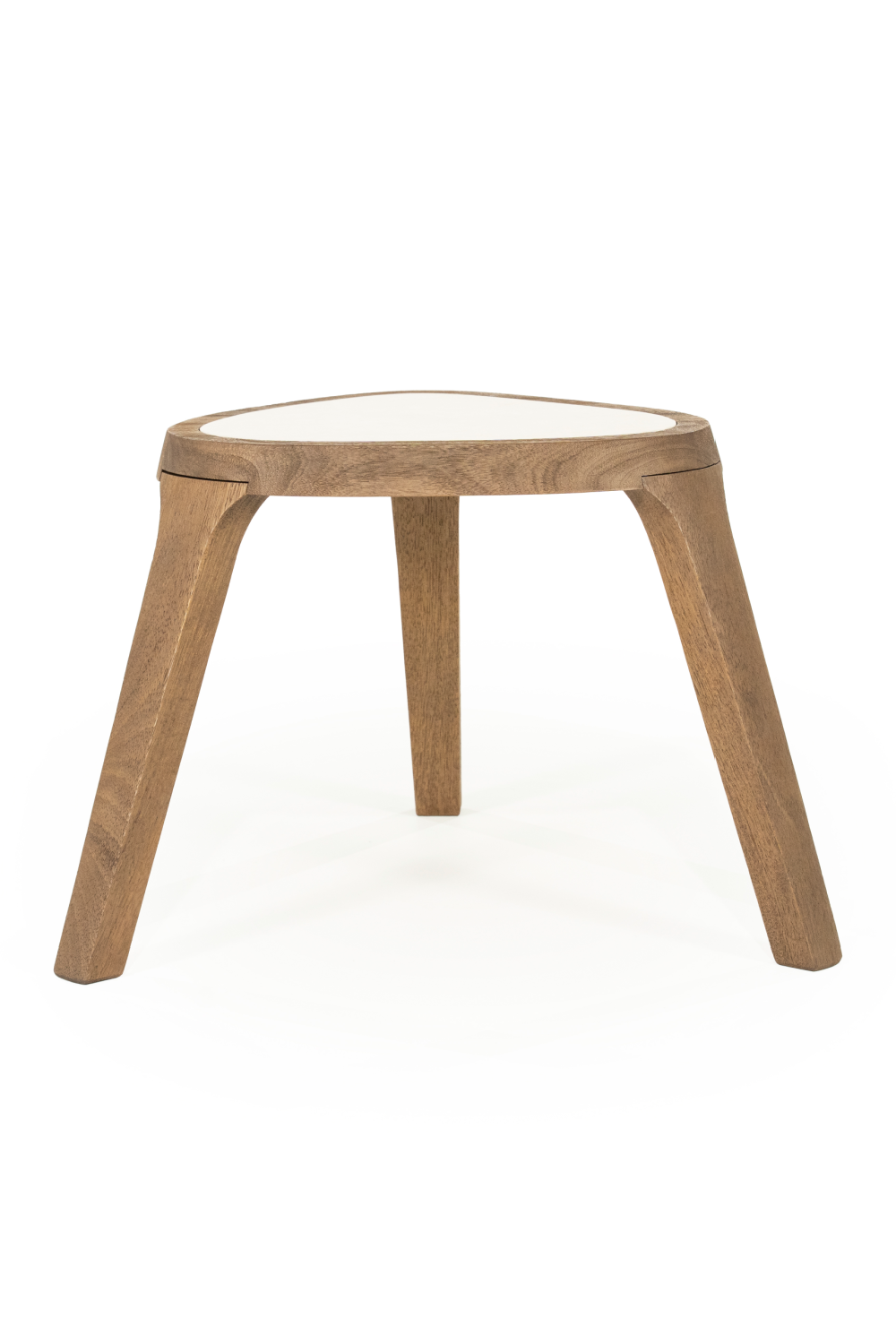Table d'appoint triangulaire en marbre blanc