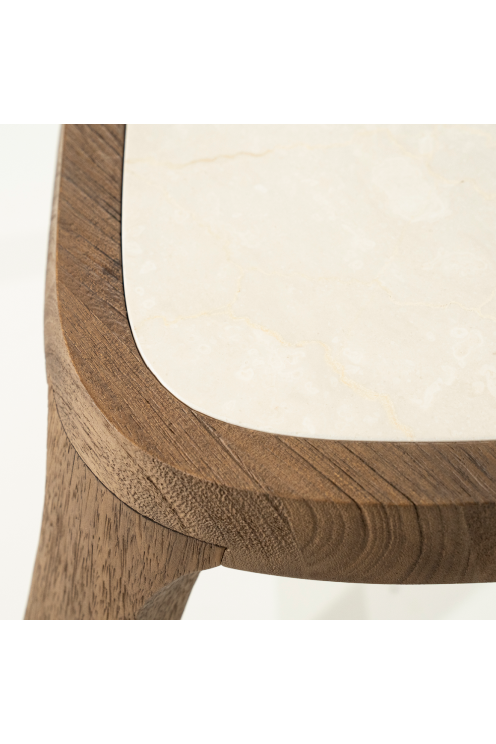 Table d'appoint triangulaire en marbre blanc