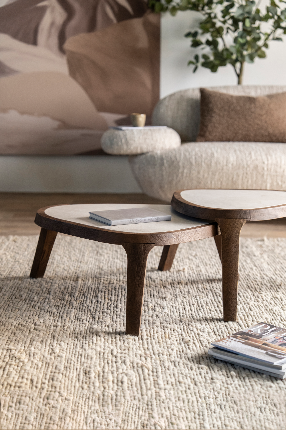 Table basse plateau marbre blanc