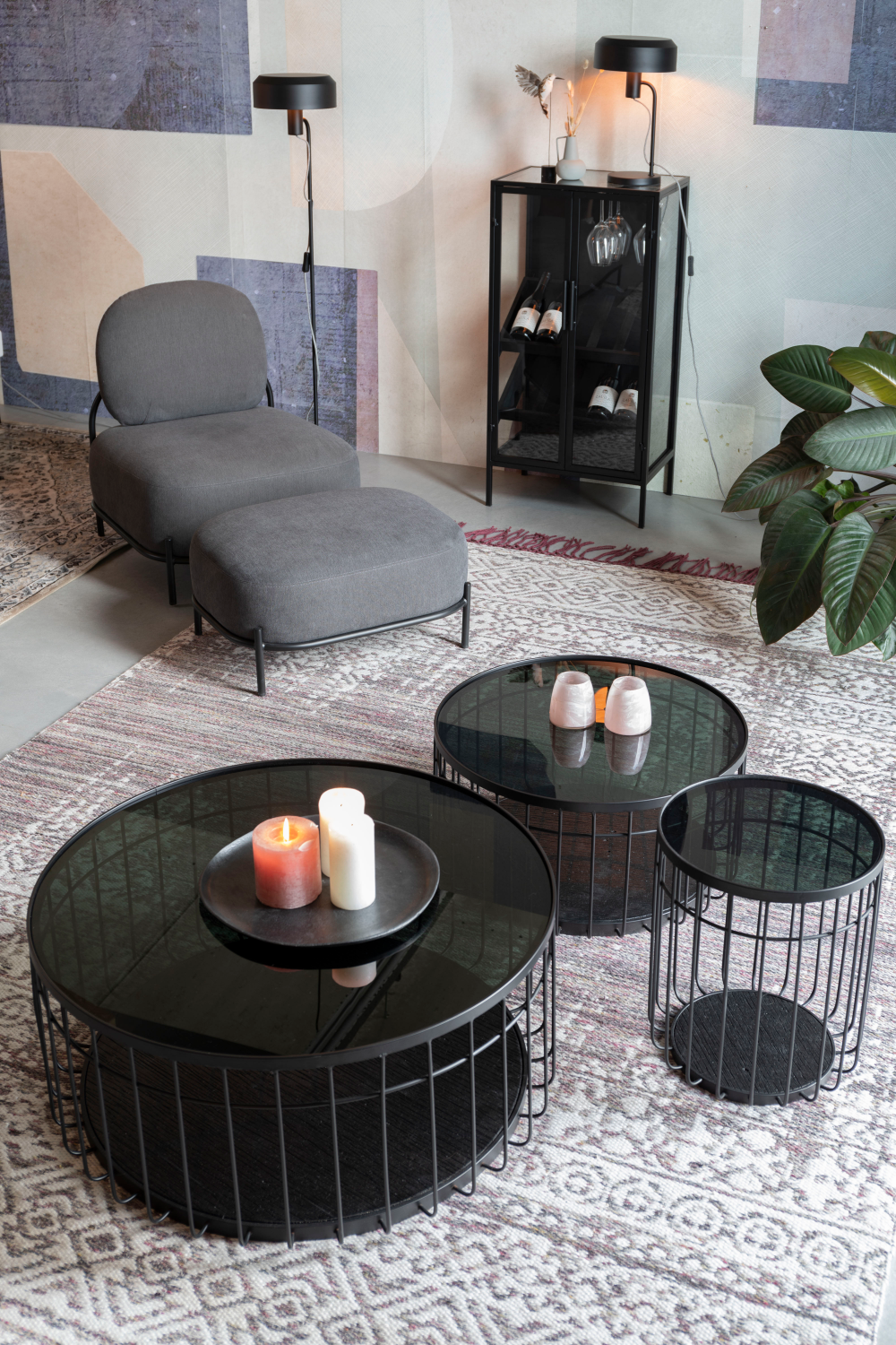 Table basse industrielle noire