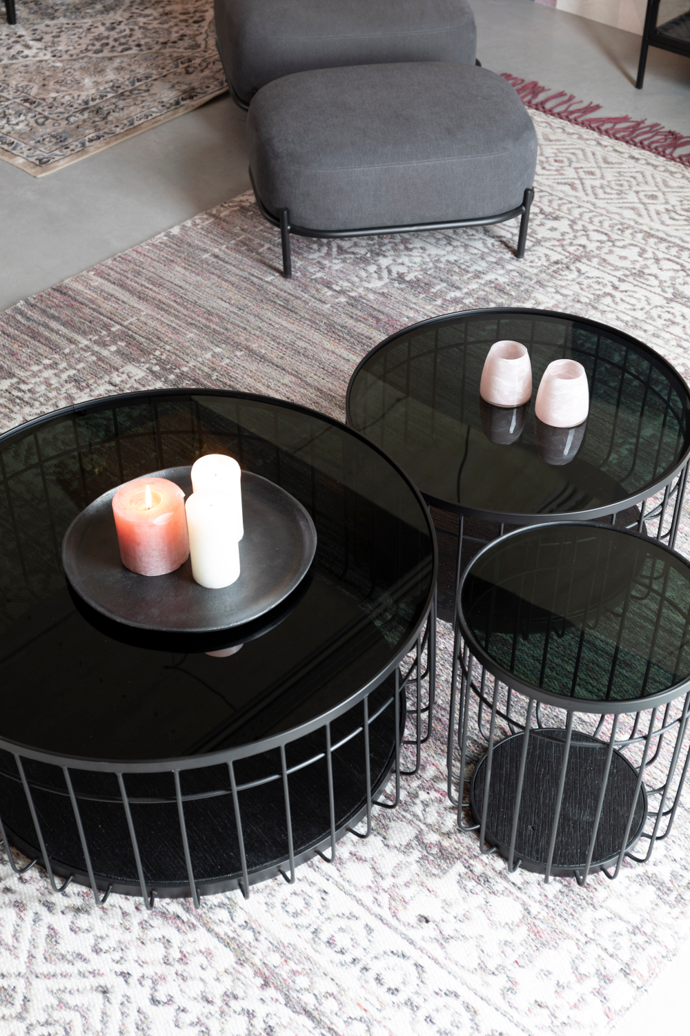 Table basse industrielle noire