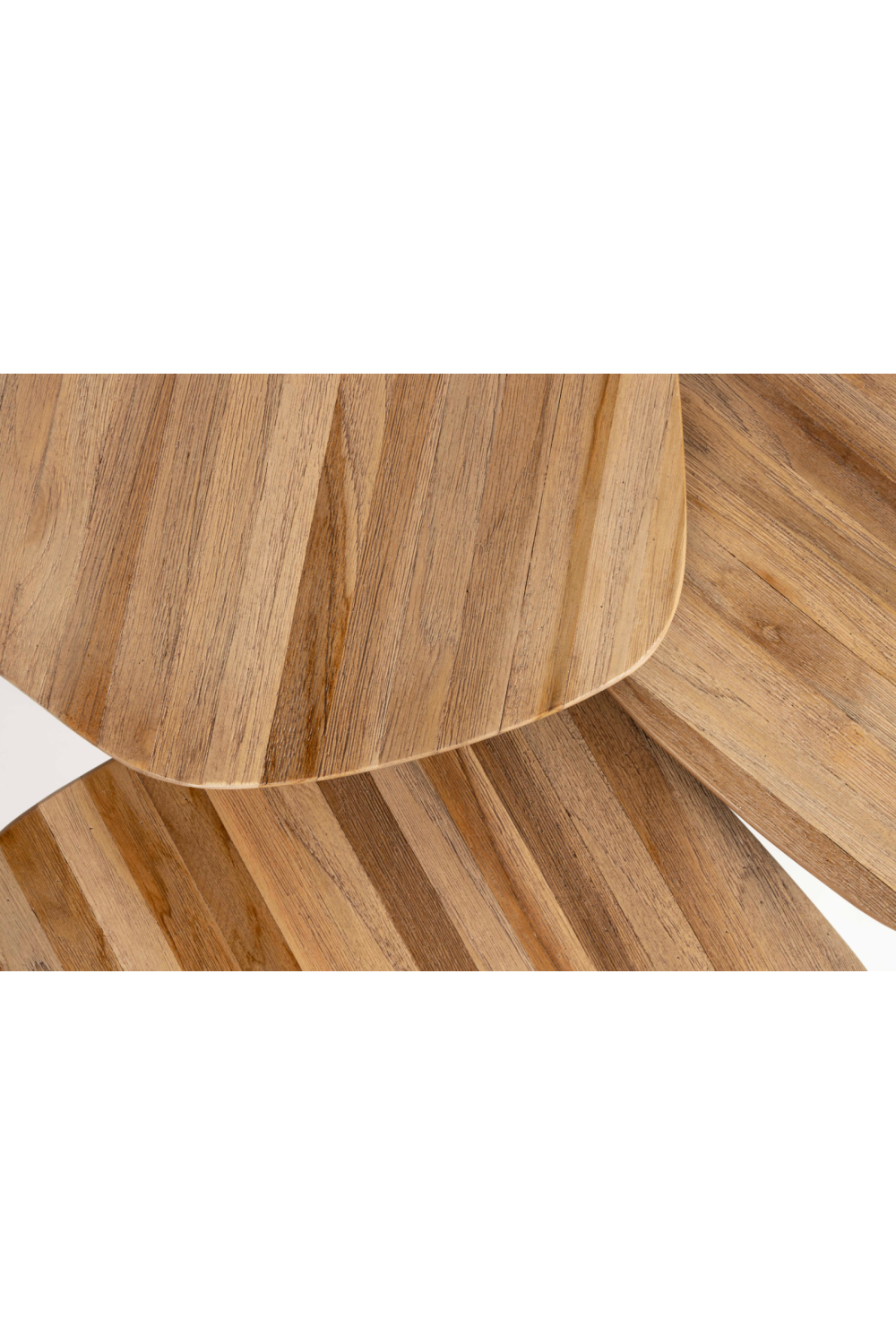 Ensemble de 3 tables basses modernes en teck
