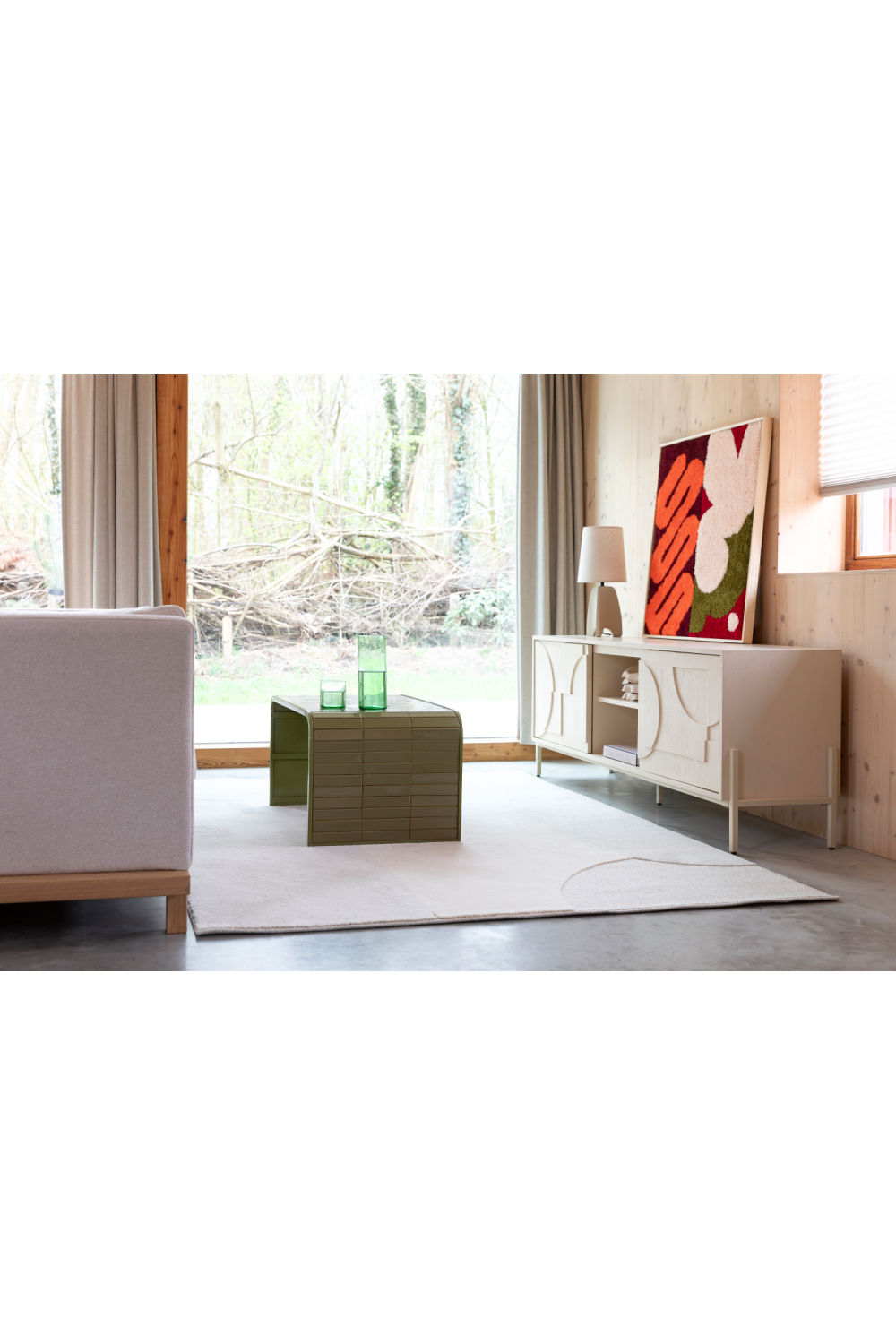 Table basse en carreaux laqués