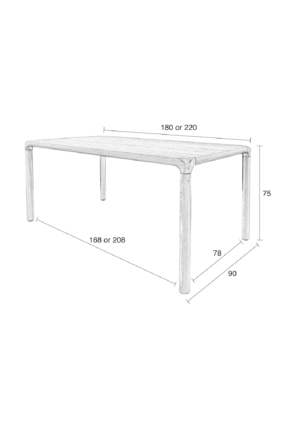 Table à manger en bois laqué (G)