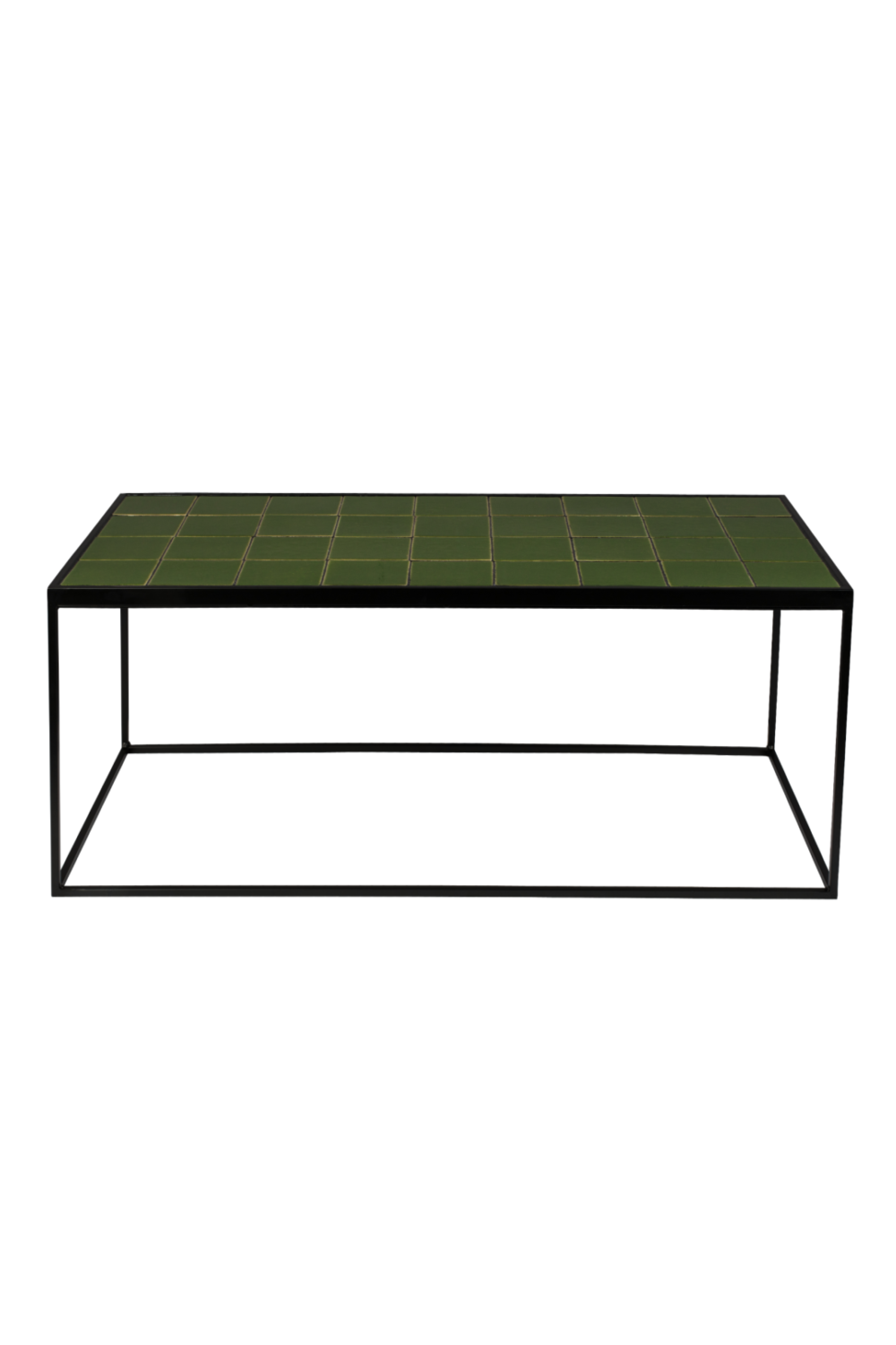 Table basse à plateau en carreaux verts