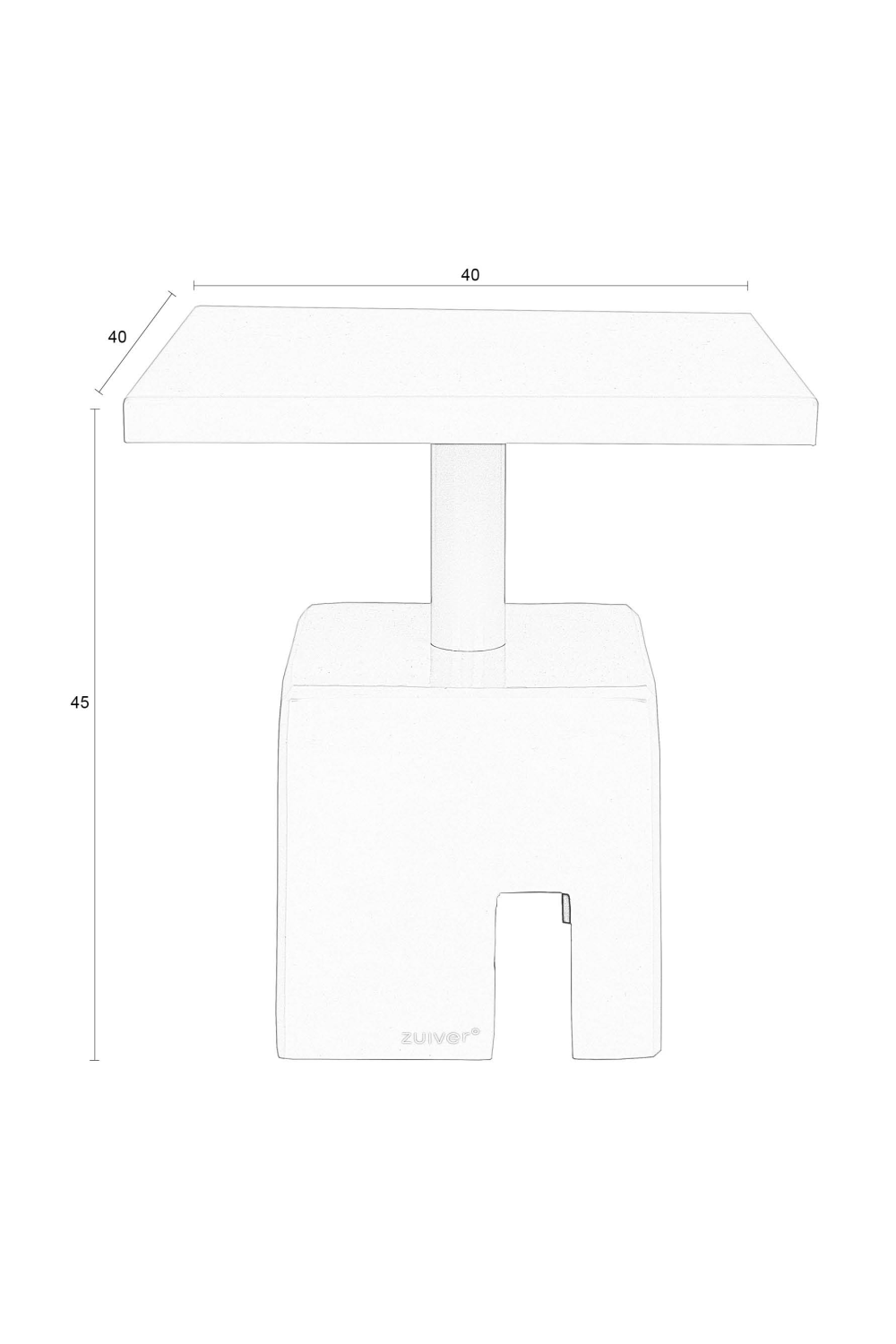 Table d'appoint carrée en fer